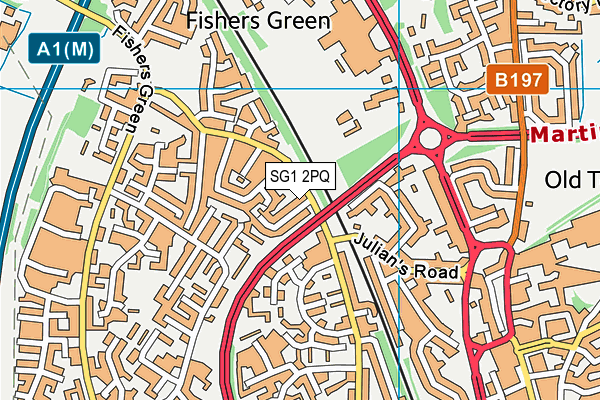 SG1 2PQ map - OS VectorMap District (Ordnance Survey)