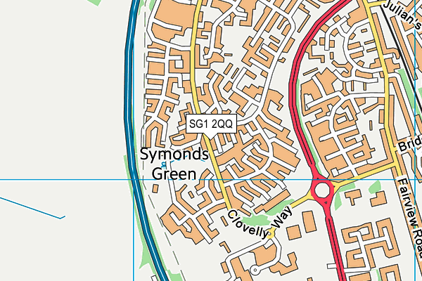 SG1 2QQ map - OS VectorMap District (Ordnance Survey)