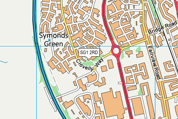 SG1 2RD map - OS VectorMap District (Ordnance Survey)