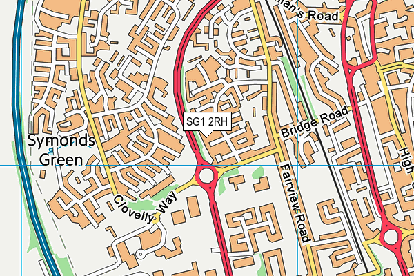 SG1 2RH map - OS VectorMap District (Ordnance Survey)