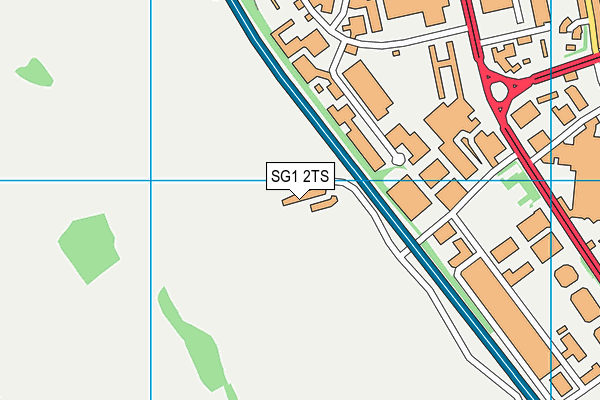 SG1 2TS map - OS VectorMap District (Ordnance Survey)