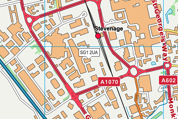 David Lloyd (Stevenage) map (SG1 2UA) - OS VectorMap District (Ordnance Survey)