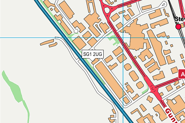 SG1 2UG map - OS VectorMap District (Ordnance Survey)