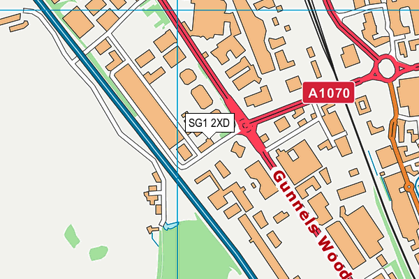 SG1 2XD map - OS VectorMap District (Ordnance Survey)
