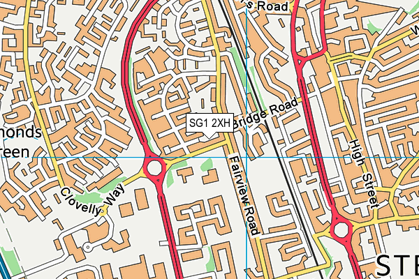 SG1 2XH map - OS VectorMap District (Ordnance Survey)