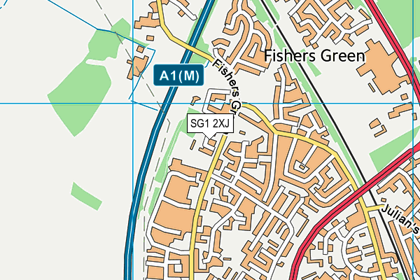 SG1 2XJ map - OS VectorMap District (Ordnance Survey)