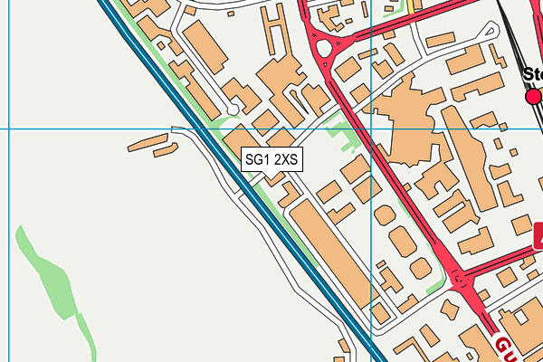 SG1 2XS map - OS VectorMap District (Ordnance Survey)