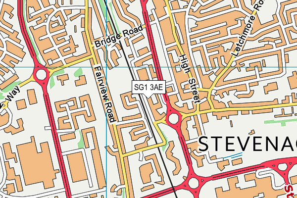 SG1 3AE map - OS VectorMap District (Ordnance Survey)