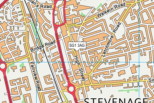 SG1 3AG map - OS VectorMap District (Ordnance Survey)