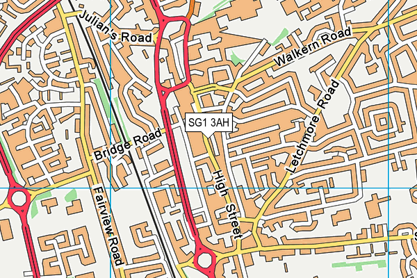 SG1 3AH map - OS VectorMap District (Ordnance Survey)