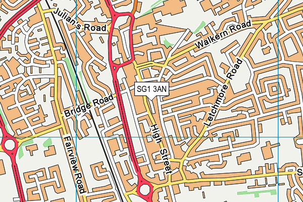 SG1 3AN map - OS VectorMap District (Ordnance Survey)