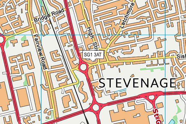 SG1 3AT map - OS VectorMap District (Ordnance Survey)