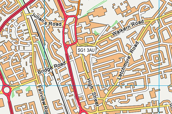 SG1 3AU map - OS VectorMap District (Ordnance Survey)