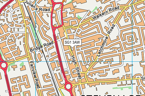 SG1 3AW map - OS VectorMap District (Ordnance Survey)