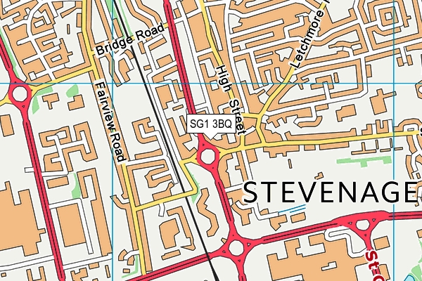 SG1 3BQ map - OS VectorMap District (Ordnance Survey)