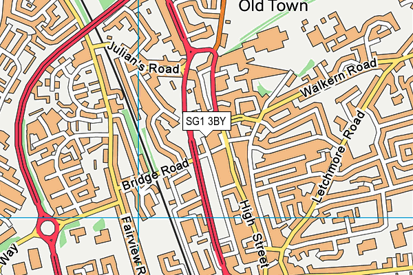 SG1 3BY map - OS VectorMap District (Ordnance Survey)