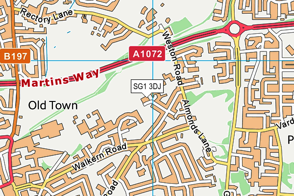 SG1 3DJ map - OS VectorMap District (Ordnance Survey)