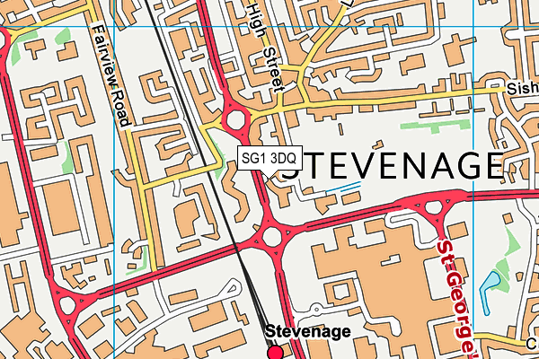 SG1 3DQ map - OS VectorMap District (Ordnance Survey)