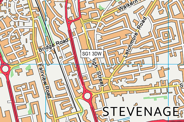 SG1 3DW map - OS VectorMap District (Ordnance Survey)