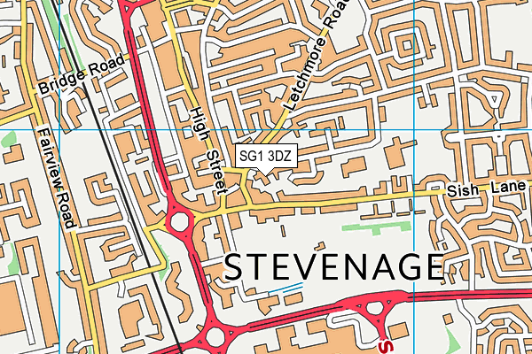 SG1 3DZ map - OS VectorMap District (Ordnance Survey)