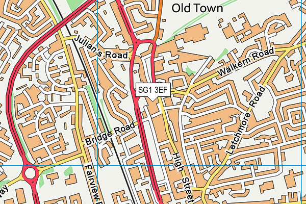 SG1 3EF map - OS VectorMap District (Ordnance Survey)