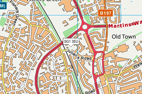 SG1 3EU map - OS VectorMap District (Ordnance Survey)