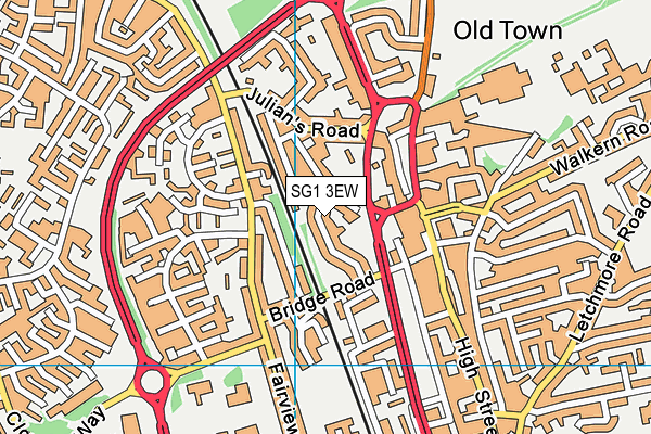 SG1 3EW map - OS VectorMap District (Ordnance Survey)