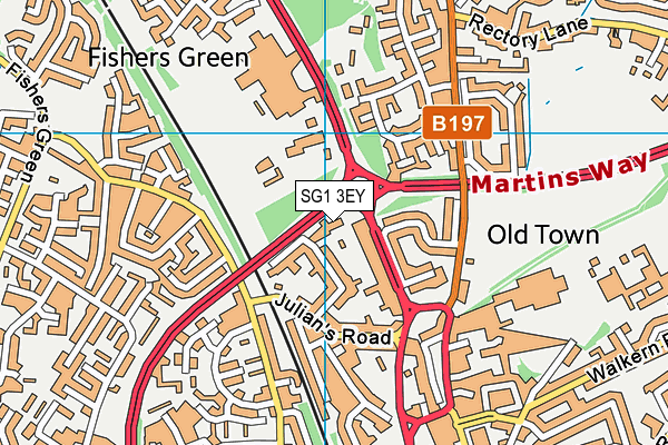 SG1 3EY map - OS VectorMap District (Ordnance Survey)