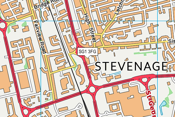 SG1 3FG map - OS VectorMap District (Ordnance Survey)