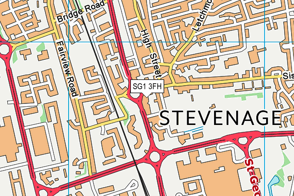 SG1 3FH map - OS VectorMap District (Ordnance Survey)