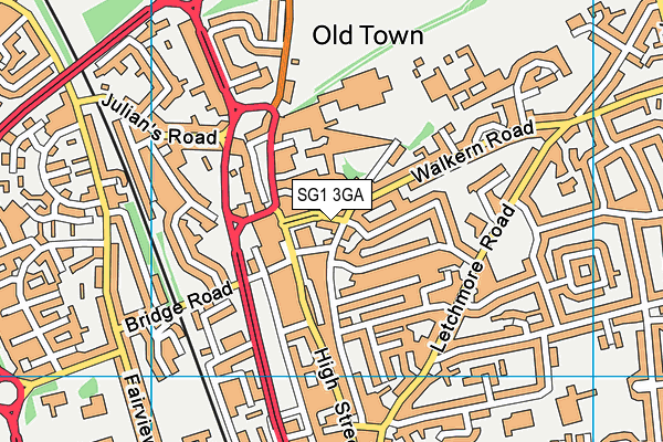 SG1 3GA map - OS VectorMap District (Ordnance Survey)