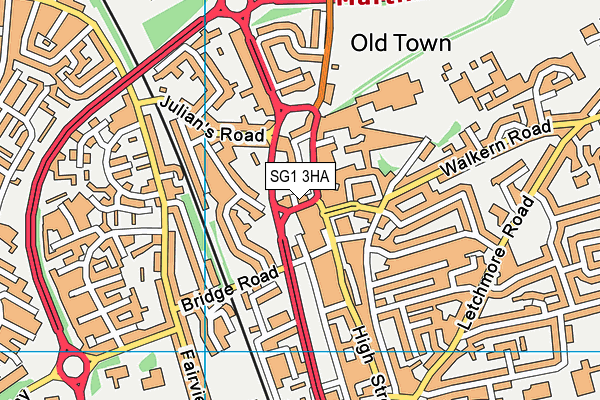 SG1 3HA map - OS VectorMap District (Ordnance Survey)