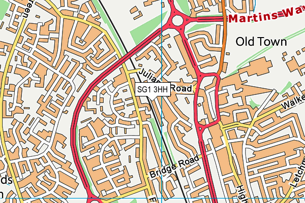 SG1 3HH map - OS VectorMap District (Ordnance Survey)