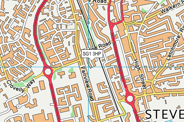 SG1 3HP map - OS VectorMap District (Ordnance Survey)