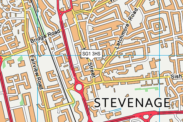 SG1 3HS map - OS VectorMap District (Ordnance Survey)