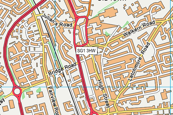 SG1 3HW map - OS VectorMap District (Ordnance Survey)