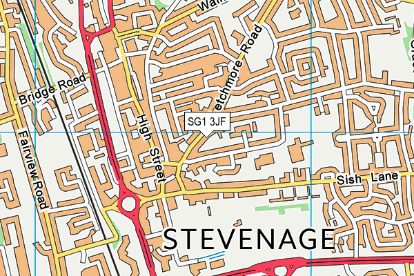 SG1 3JF map - OS VectorMap District (Ordnance Survey)