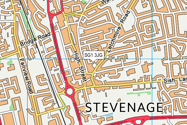 SG1 3JG map - OS VectorMap District (Ordnance Survey)