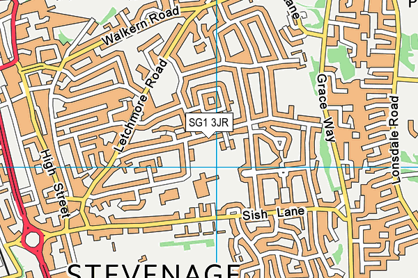 SG1 3JR map - OS VectorMap District (Ordnance Survey)