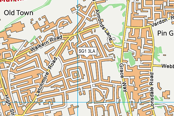 SG1 3LA map - OS VectorMap District (Ordnance Survey)