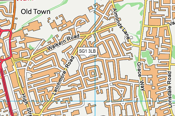 SG1 3LB map - OS VectorMap District (Ordnance Survey)