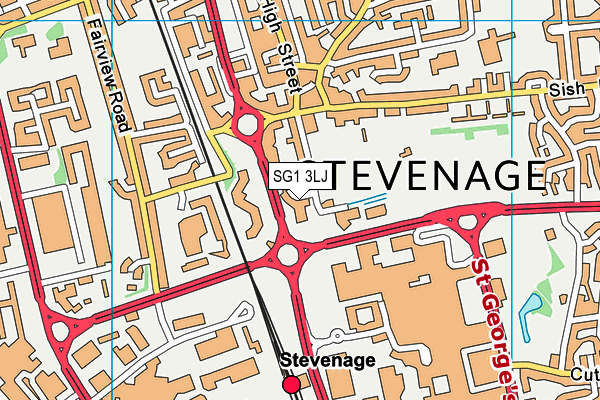 Stevenage Cricket Club map (SG1 3LJ) - OS VectorMap District (Ordnance Survey)