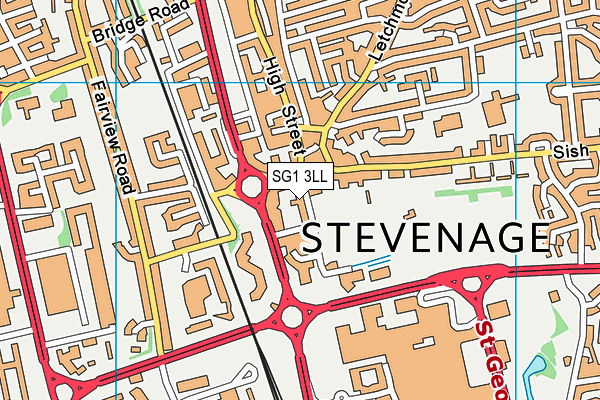 SG1 3LL map - OS VectorMap District (Ordnance Survey)