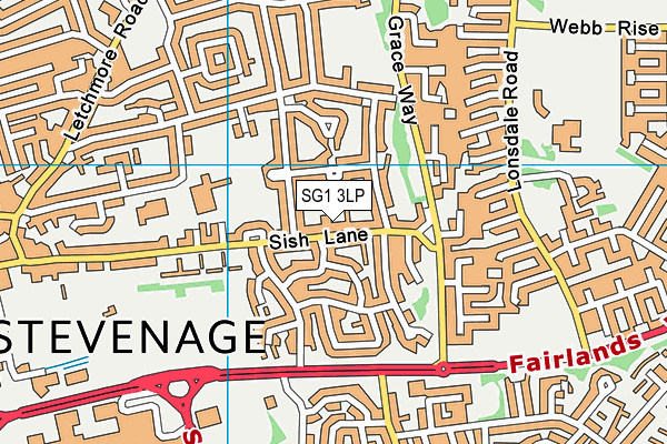 SG1 3LP map - OS VectorMap District (Ordnance Survey)