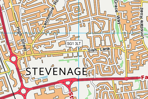 SG1 3LT map - OS VectorMap District (Ordnance Survey)