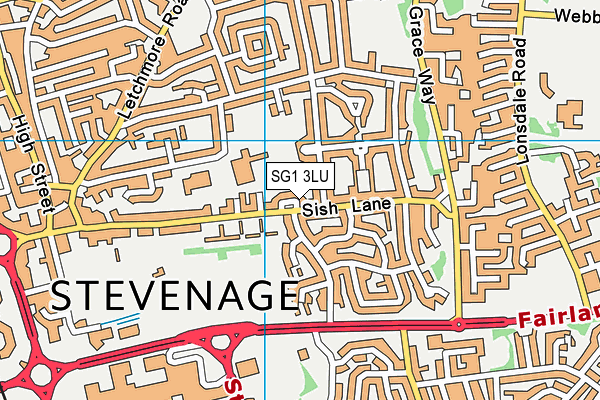 SG1 3LU map - OS VectorMap District (Ordnance Survey)