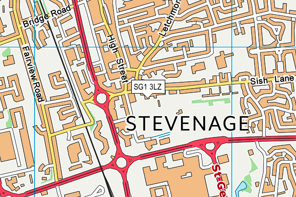 SG1 3LZ map - OS VectorMap District (Ordnance Survey)