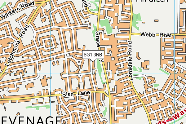 SG1 3NB map - OS VectorMap District (Ordnance Survey)