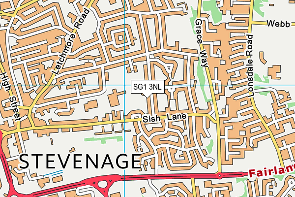 SG1 3NL map - OS VectorMap District (Ordnance Survey)