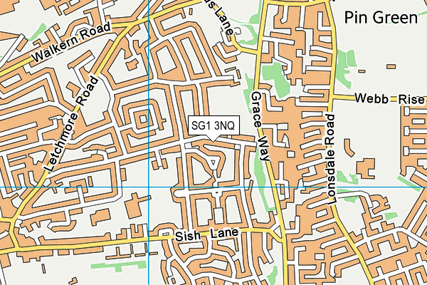 SG1 3NQ map - OS VectorMap District (Ordnance Survey)